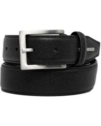 ARMANI EXCHANGE - Logo-Plaque Grained Belt - Lyst
