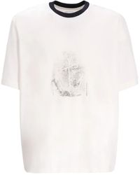 ARMANI EXCHANGE - T-Shirt En Coton Mélangé À Imprimé Ancre - Lyst
