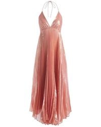 Alice + Olivia - Abito Marivel Lungo Plissettato - Lyst