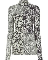 Proenza Schouler - Floral-Print Mock Neck Top - Lyst