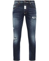 Philipp Plein - Jeans blu skinny con stampa - Lyst