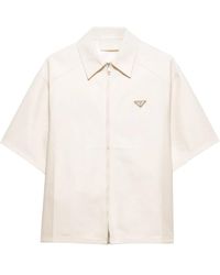 Prada - Nappa Leather Shirt - Lyst
