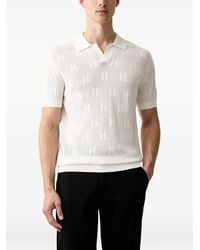 KARL LAGERFELD - Polo En Maille Monogrammée À Col Ouvert - Lyst