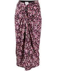 Isabel Marant - Floral-print Ruched Crepe Skirt - Lyst