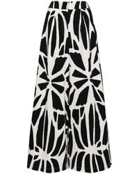 PATBO - Graphic-Print Wide-Leg Cotton Trousers - Lyst
