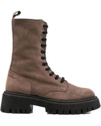 GISEL B - Lace-Up Suede Boots - Lyst