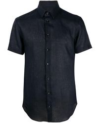 Giorgio Armani - Slim-fit Chambray Linen Shirt - Lyst
