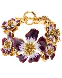 Oscar de la Renta - Hand-painted Flower Bracelet - Lyst