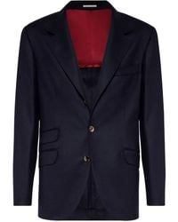 Brunello Cucinelli - Single-Breasted Wool Blazer - Lyst