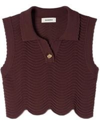 Sandro - Top Mit Gewelltem Saum - Lyst