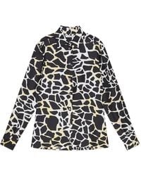 Maliparmi - Button-Down Blouse Met Girafprint - Lyst