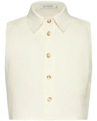 Hevron - Katja Cropped Sleeveless Shirt - Lyst