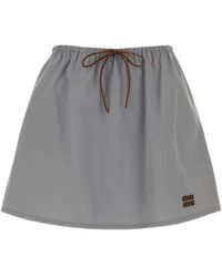 Miu Miu - Panama Mini-Rok Met Trekkoord - Lyst