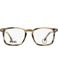 BOSS - Marbled Rectangle-Frame Glasses - Lyst