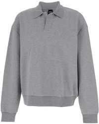 BOSS - Polo-Collar Long-Sleeve Sweatshirt - Lyst