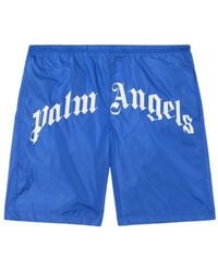 Palm Angels - Curved Logo Swimshorts - Lyst