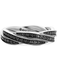 David Yurman - Sterling Dy Helios Diamond Band Ring (6Mm) - Lyst