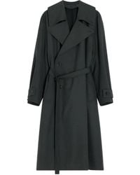 Lemaire - Double-breasted Belted Trench Coat - Lyst