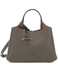 Tod's - T Timeless Pebbled Handbag - Lyst