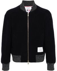 Thom Browne - Tricolor Stripe Wool Bomber Jacket - Lyst