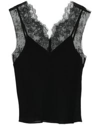 Patrizia Pepe - Lace-Detail V-Neck Top - Lyst