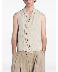 Ziggy Chen - Check-Pattern Asymmetric Waistcoat - Lyst