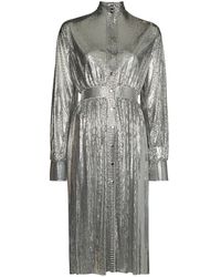 Rabanne - High Neck Sequin Mesh Dress - Lyst