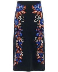 FARM Rio - Bow Garden Knit Intarsia Midi Skirt - Lyst