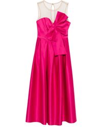 Nissa - Mesh-Midikleid mit Schleifendetail - Lyst