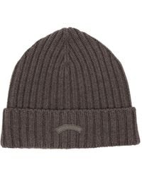 Paul & Shark - Ribbed-Knit Logo-Patch Beanie Hat - Lyst
