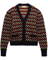 Marni - And Jacquard Shetland Wool Cardigan - Lyst
