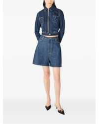 Marine Serre - High-Waisted Mini Shorts With Double Zip Detail - Lyst