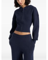 Manière De Voir - Hoodie Crop Lexie En Maille Marine - Lyst