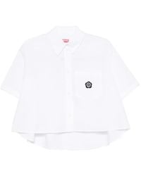 KENZO - Logo-Patch Cotton Shirt - Lyst