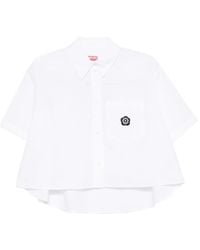 KENZO - Logo-Patch Cotton Shirt - Lyst