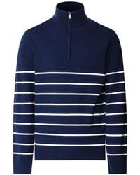Hackett - Stripe-Pattern Half-Zip Sweater - Lyst