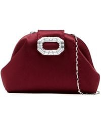AMINA MUADDI - Camelia Jewel-Embellished Satin Clutch Bag - Lyst