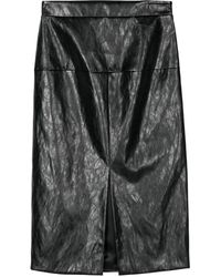 FEDERICA TOSI - Faux-Leather Midi Skirt - Lyst