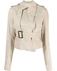 Rick Owens - Belted Cropped Jacket - Lyst