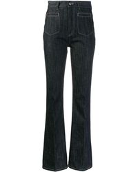 Moncler Jean évasé à taille haute - Bleu