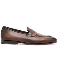 Santoni - Leather Penny Loafers - Lyst