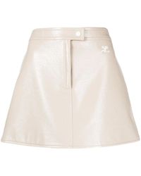 Courreges - Logo-Appliqué High-Waisted Mini Skirt - Lyst