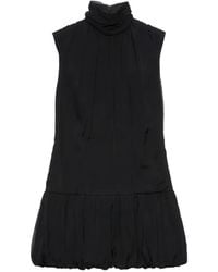 MSGM - Funnel-Neck Gathered Mini Dress - Lyst