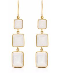 Pippa Small - 18kt Yellow Gold First Frost Moonstone Earrings - Lyst