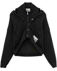 Maison Mihara Yasuhiro - Cardigan Superposé À Patch Logo - Lyst