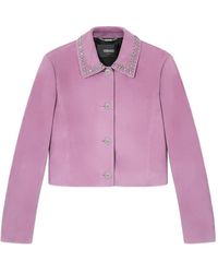 Versace - Embellished Suede Jacket - Lyst