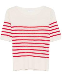 Majestic Filatures - Striped Round-Neck T-Shirt - Lyst