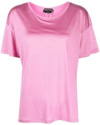 Tom Ford - Logo-Patch Short-Sleeved Silk T-Shirt - Lyst