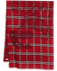 Burberry - Geruite Sjaal Met Franje - Lyst