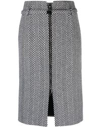 Tom Ford - Chevron-pattern Midi Pencil Skirt - Lyst